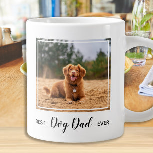 Best Dog Dad Ever Pet Photo Large Coffee Mug