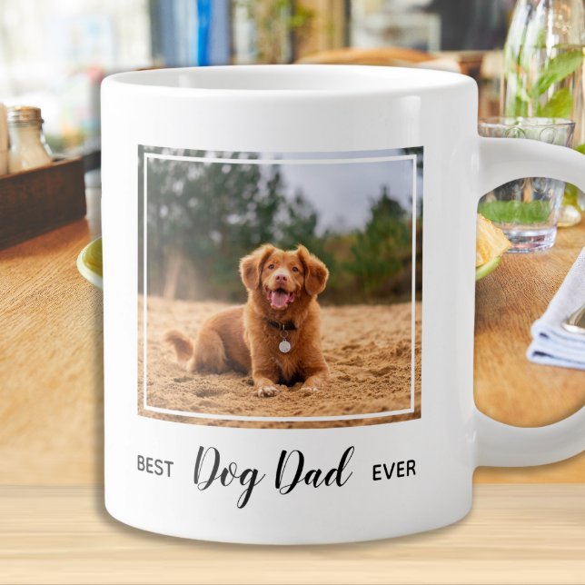 Best Dog Dad Ever Pet Photo Large Coffee Mug