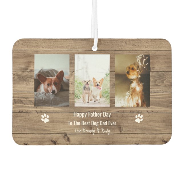Best Dog Dad Ever Photo Father Day Car Air Freshener (Front)