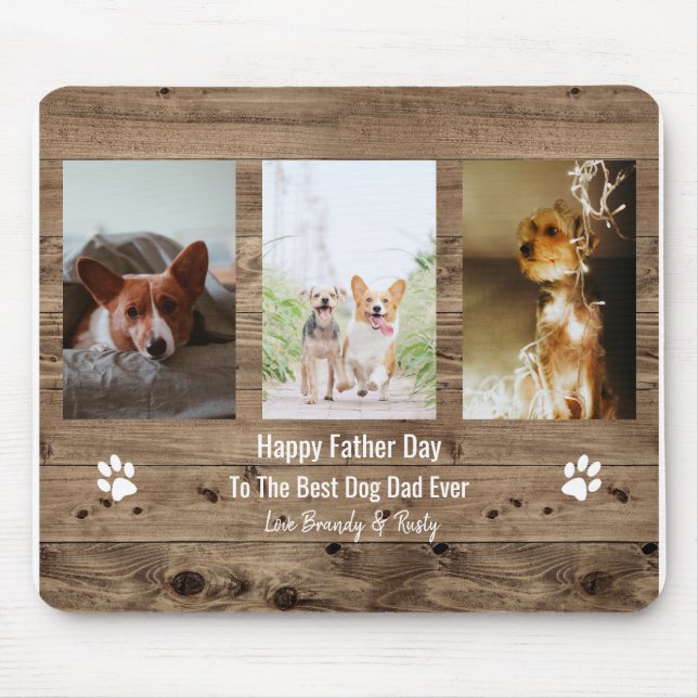 Best Dog Dad Ever Photo Fathers Day Mouse Mat (Front)