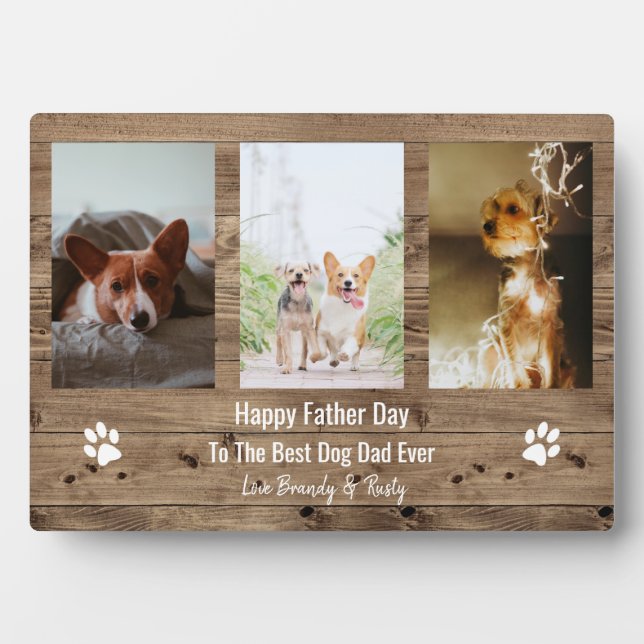 Best Dog Dad Ever Photo Fathers Day Plaque (Front)