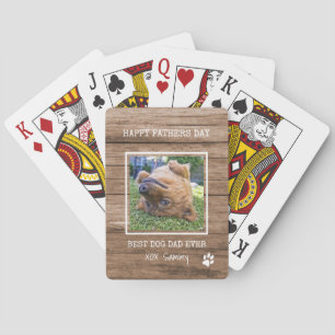 Best Dog Dad Ever Photo Happy  Father's Day Playing Cards
