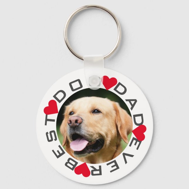 Best Dog Dad Ever Photo Key Ring (Front)