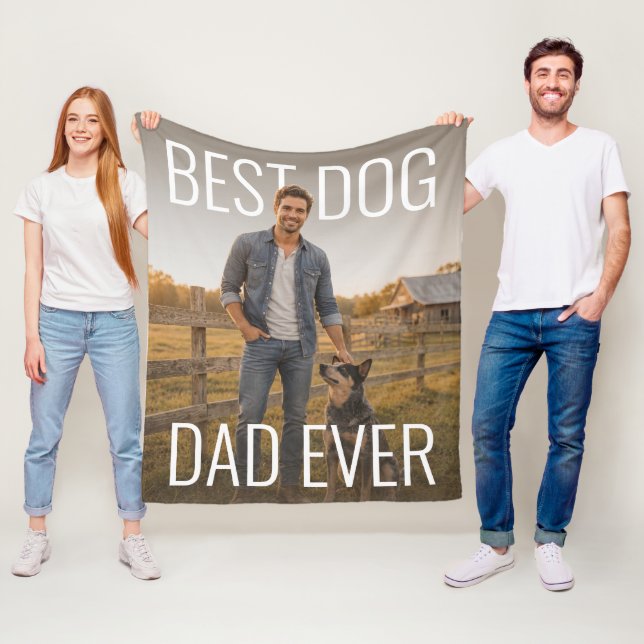 Best Dog Dad Ever PhotoPop Fleece Blanket (In Situ)