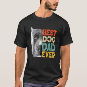 Best Dog Dad Ever Pitbull Father's Day Retro T-Shirt