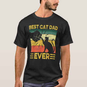 Best Dog Dad Ever Retro Dog Daddy Paw Fist Bump Fa T-Shirt