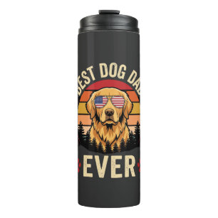 Best Dog Dad Ever Retro Golden Retriever Thermal Tumbler