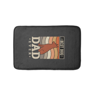 Best Dog Dad Ever Retro Silhouette Bath Mat