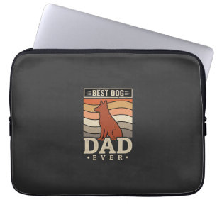Best Dog Dad Ever Retro Silhouette Laptop Sleeve