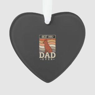 Best Dog Dad Ever Retro Silhouette Ornament