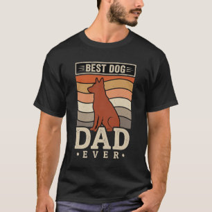 Best Dog Dad Ever Retro Silhouette T-Shirt