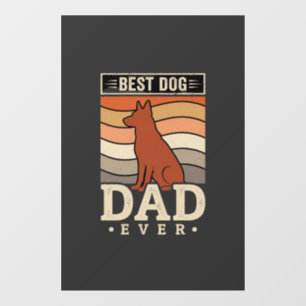 Best Dog Dad Ever Retro Silhouette Window Cling