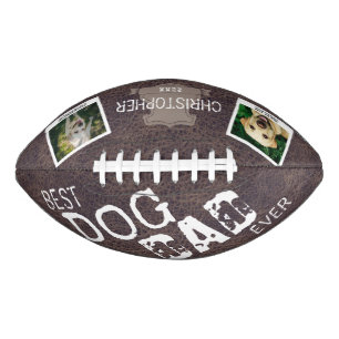 Best Dog Dad Ever Rustic Custom Photo  American Football