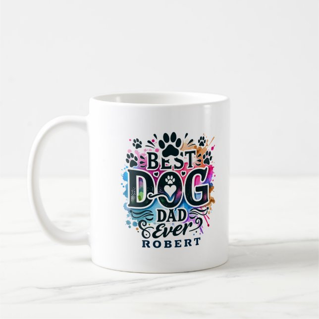 Best Dog Dad Ever Theme Coffee Mug (Left)