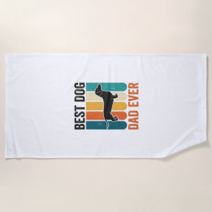 Best Dog Dad Ever Vintage Dachshund Shirt Design_1 Beach Towel