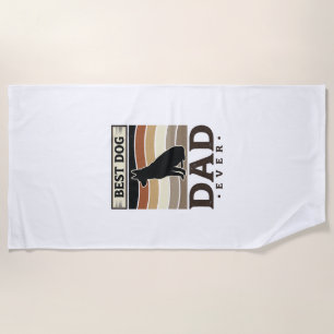 Best Dog Dad Ever Vintage Dog Lover Design_1 Beach Towel