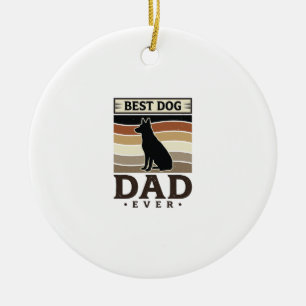 Best Dog Dad Ever Vintage Dog Lover Design_1 Ceramic Tree Decoration