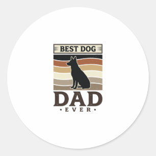 Best Dog Dad Ever Vintage Dog Lover Design_1 Classic Round Sticker
