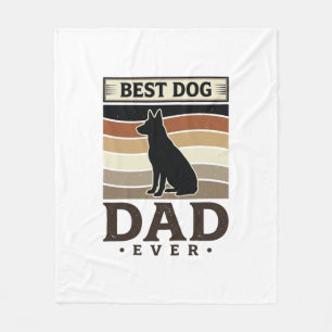 Best Dog Dad Ever Vintage Dog Lover Design_1 Fleece Blanket