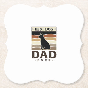 Best Dog Dad Ever Vintage Dog Lover Design_1 Paper Coaster