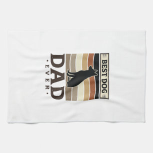 Best Dog Dad Ever Vintage Dog Lover Design_1 Tea Towel
