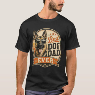 Best Dog Dad Ever Vintage German Shepherd  T-Shirt