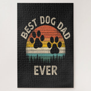 Best Dog Dad Ever Vintage Jigsaw Puzzle