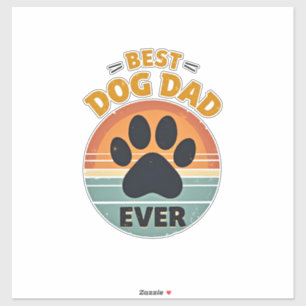 Best Dog Dad Ever Vintage Retro Paw Sunset Dog Lov