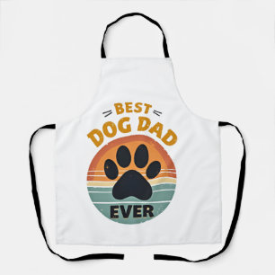 Best Dog Dad Ever Vintage Retro Paw Sunset Dog Lov Apron