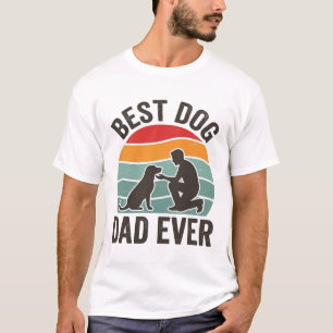 Best Dog Dad Ever Vintage Sunset Dog Lover Design_ T-Shirt