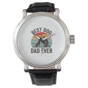 Best Dog Dad Ever Vintage Sunset Dog Lover Design_ Watch