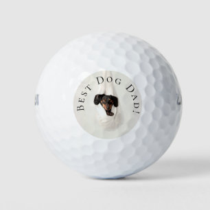 Best Dog Dad from puppy custom photo Golf Balls