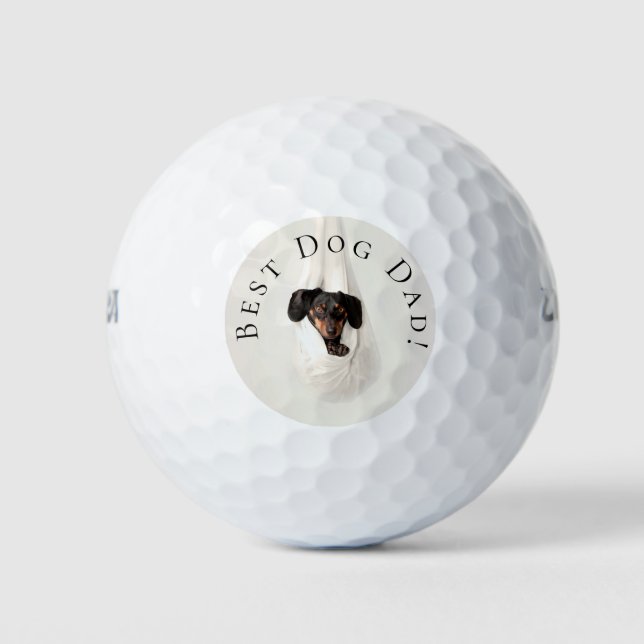 Best Dog Dad from puppy custom photo Golf Balls (Front)