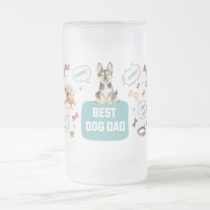 Best Dog Dad Frosted Glass Beer Mug
