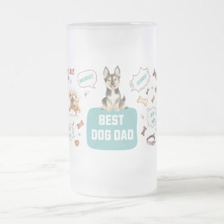 Best Dog Dad Frosted Glass Beer Mug