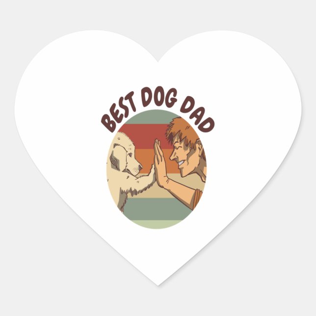Best Dog Dad  Heart Sticker (Front)