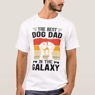 Best Dog Dad in the Galaxy Digital Art T-Shirt