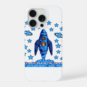 Best Dog Dad In The Galaxy Space Rocket Funny Gift iPhone 15 Pro Case
