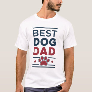 Best Dog Dad – Minimalist Dog Paw Tribut T-Shirt
