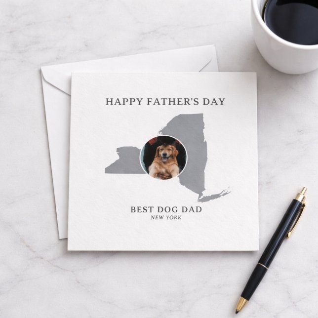 Best Dog Dad New York Photo Father’s Day Holiday Card (Personalize message on reverse, all text is editable, edit any text as required)