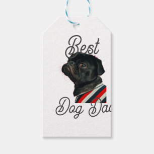 Best dog dad parents grandparents photo pet gray n gift tags