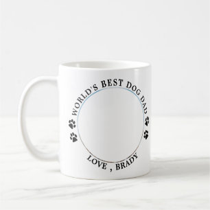Best Dog Dad Paw Prints Personalised Pet Photo Coffee Mug