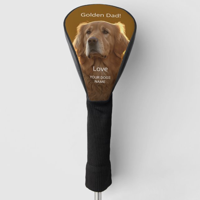 Best Dog Dad Personalised Golf Head Cover (Front)