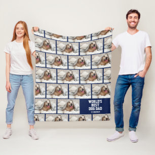 BEST DOG DAD Personalised Photo Fleece Blanket