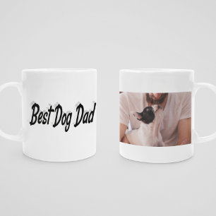 Best Dog Dad Photo Black text  Coffee Mug