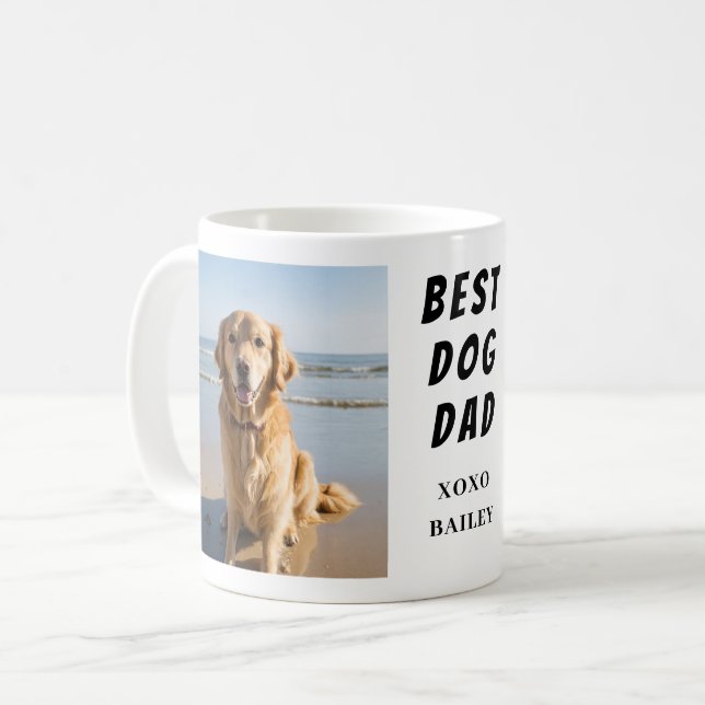 Best Dog Dad Photo  Coffee Mug (Front Left)