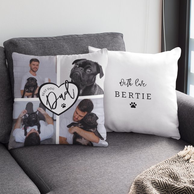 Best Dog Dad | Photo Collage Cushion (Creator Uploaded)