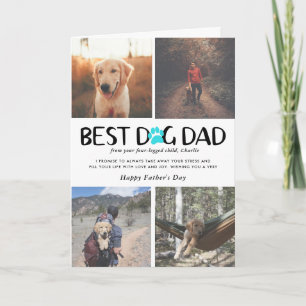 Best Dog Dad   Photo Collage Father's Day Card
