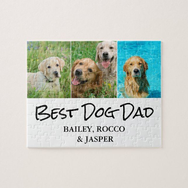 Best Dog Dad Photo Collage  Jigsaw Puzzle (Horizontal)