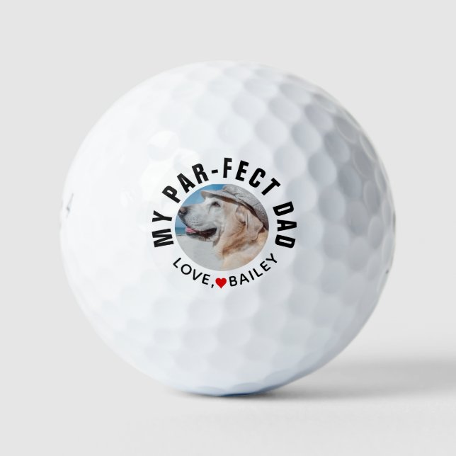 Best Dog Dad Photo Par Golf Balls (Front)